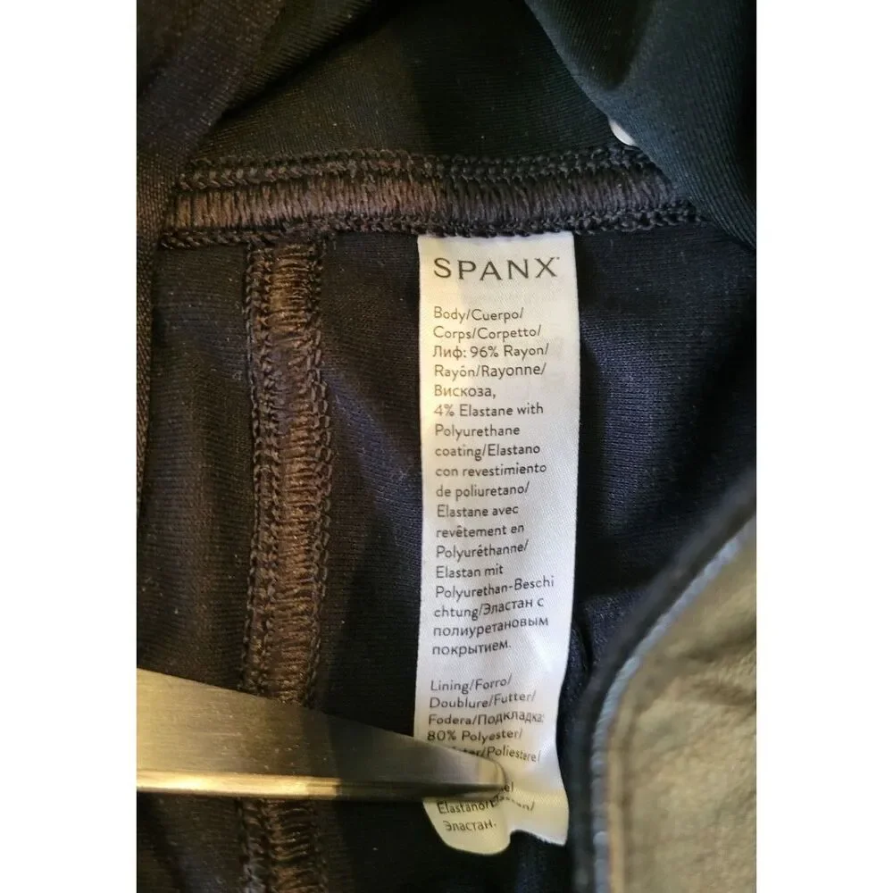 Spanx Faux Vegan Leather Mid Rise Skinny Stretch Pants Leggings